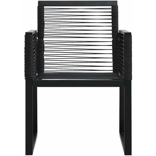  5-dijelni vrtni blagovaonski set od PVC ratana crni Crna Dužina stola 150 cm Slike