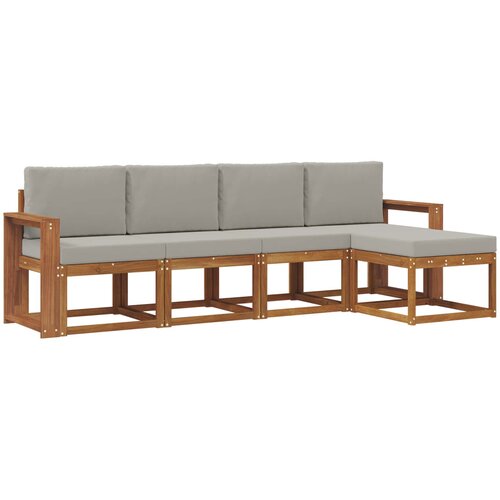  Set vanjskih sofa 5 kom. Prirodna i svijetlo siva Smeđa 257 x 63 x 73 cm Slike