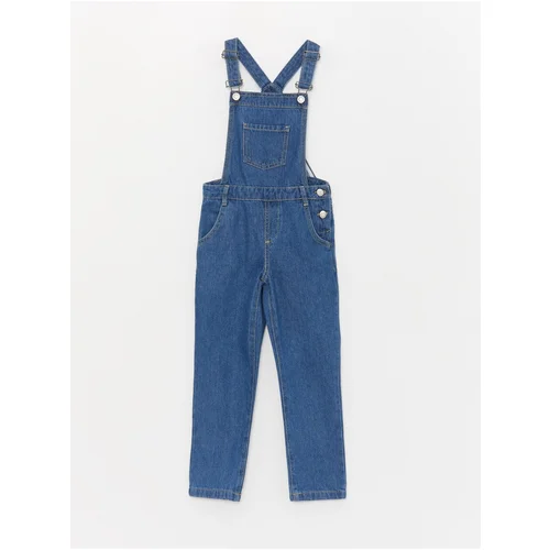 LC Waikiki Girl Child's Square Collar Jeans Overalls