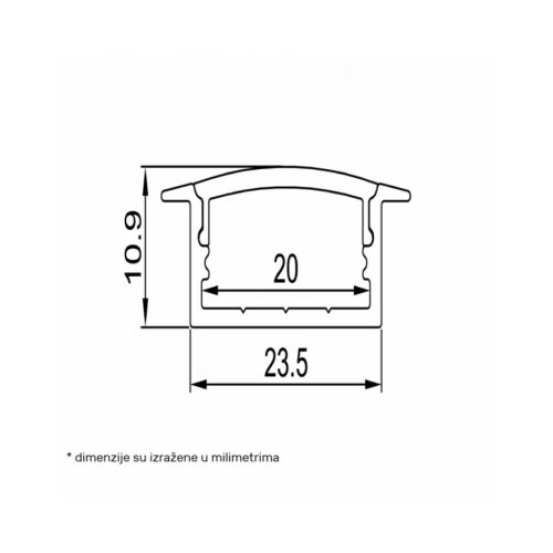  led profil LL-ALP013-R komplet sivi Cene