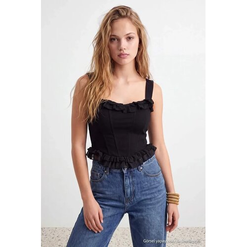 Trendyol ženski top Tpraw27Bs00010, crna Slike