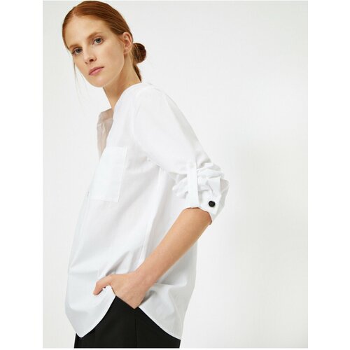 Koton Women's Button Detailed Poplin Blouse Slike