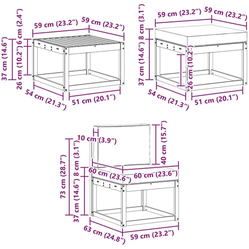  Set vanjskih sofa 6 kom. Bijela i svjetlosiva Poliester Slike
