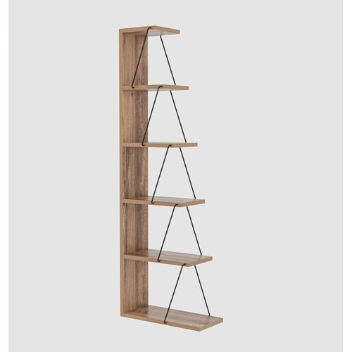 Hanah home Tlos - Pine Pine Black Bookshelf O&amp;Scaron;TEĆENO Slike