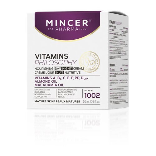 Mincer Pharma VITAMINS PHILOSOPHY N&amp;deg; 1002 - Hranljiva dnevna i noćna krema za lice 50ml Slike
