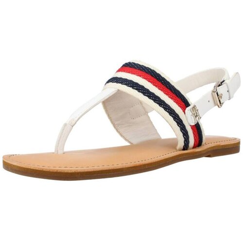 Tommy Hilfiger Sandali &amp;amp; Odprti čevlji FLAT SANDAL CORPORATE Bela Slike