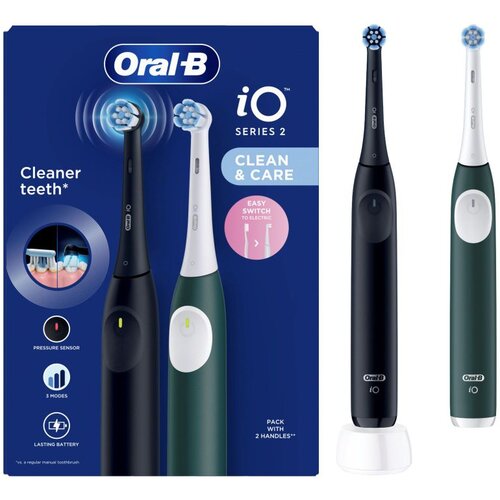 Oral-b električna zobna &scaron;četka iO2 Duo, črna in zelena, 2 kos Cene
