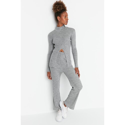 Trendyol Gray Knitwear Trousers Slike