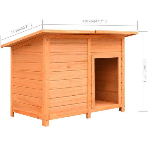 VidaXL Pasja uta trdna borovina in les jelke 120x77x86 cm Slike