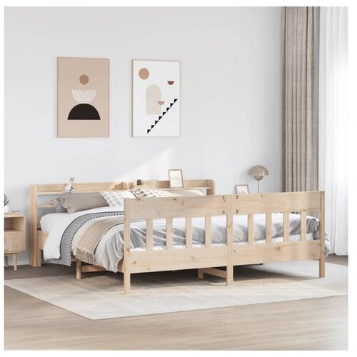 VidaXL Okvir kreveta bez madraca 200 x 200 cm od masivne borovine Slike