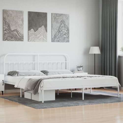 vidaXL Metalni okvir za krevet s uzglavljem bijeli 193x203 cm Cijene
