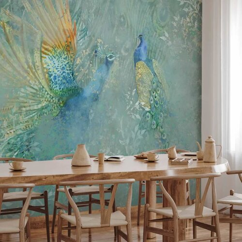  Foto tapeta - Peacocks Dancing - Third Variant 450x315 Vodootporna Slike