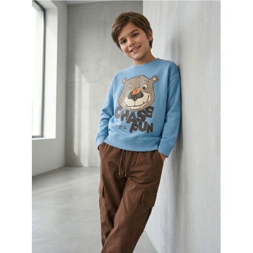 Sinsay Crewneck majica s printom medvjedića od flisa Slike