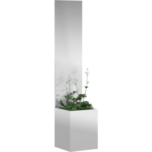 VidaXL Vrtni Sadič s Dekorativnom Pločom Srebrno 32 x 140 cm Slike