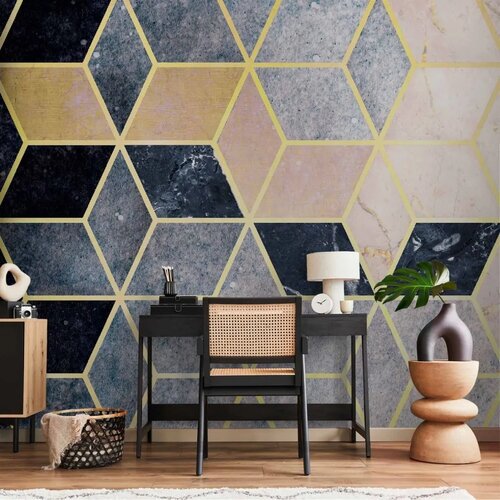  Foto tapeta - Blue Geometric Pattern 450x315 Standard Cijene