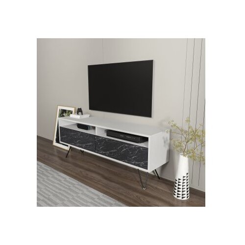 Hanah home tv polica flay white black Cene
