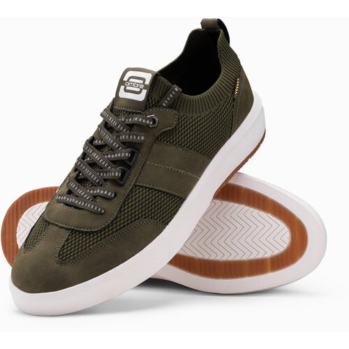 Ombre Men&amp;#039;s structured fabric slip-on sneakers - olive Slike