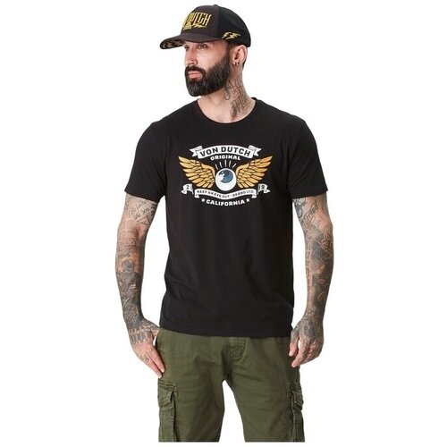 Von Dutch Majice & Polo majice TEE SHIRT SLUB AVEC LOGO Črna Cene