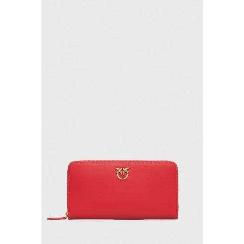 Pinko Usnjena denarnica ženski, rdeča barva