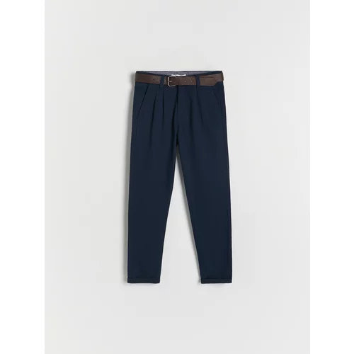 Reserved - Chino hlače s remenom - mornarsko plava