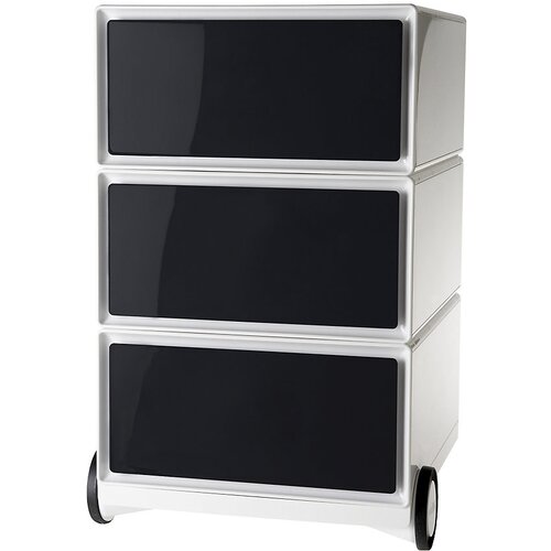 Paperflow Pomični predalnik easyBox®, 3 predali, bel / črn Cene