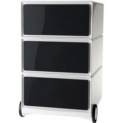 Paperflow Pomični predalnik easyBox®, 3 predali, bel / črn