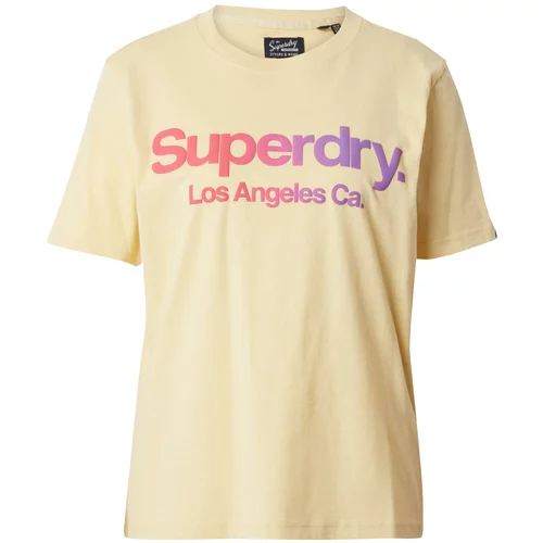 Superdry Majica svetlo rumena / lila / svetlo roza
