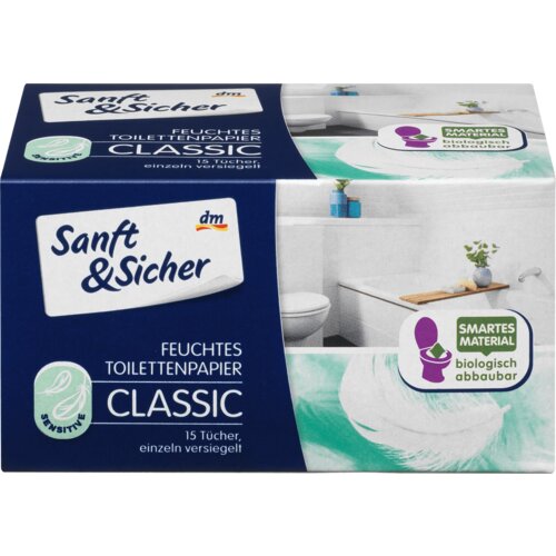 Sanft&Sicher Classic vlažni toalet papir – sensitive 15 kom Slike