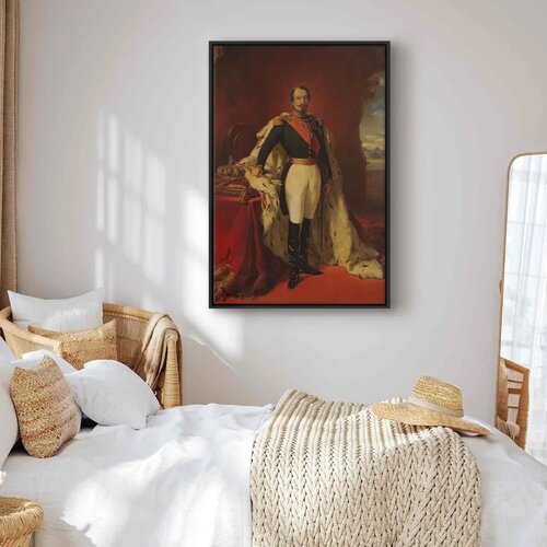 Slika - Franz Xaver Winterhalter &amp;ndash; Portrait of Napoleon III 60x90 U crnom drvenom okviru Slike
