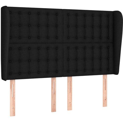 Maison Chic posteljno vzglavje - vzglavna omarica - nočna omarica z u&amp;scaron;esi črno 147x23x118/128 cm blago, (21708058) Slike
