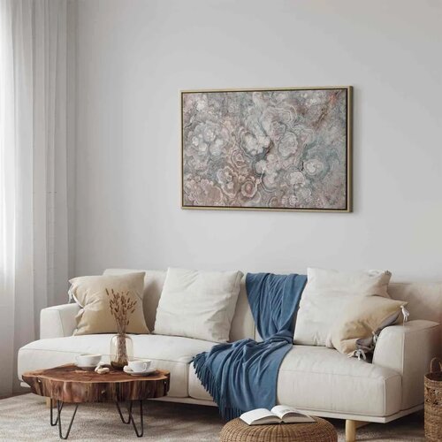  Slika - Marble flowers &amp;ndash; natural stone structure in pastel colours 120x80 U prirodnom drvenom okviru Slike
