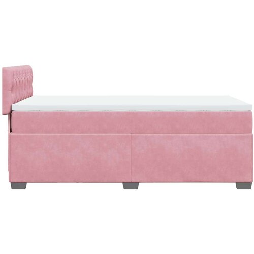 VidaXL Box spring krevet s madracem ružičasti 80 x 200 cm bar&amp;scaron;unasti Slike