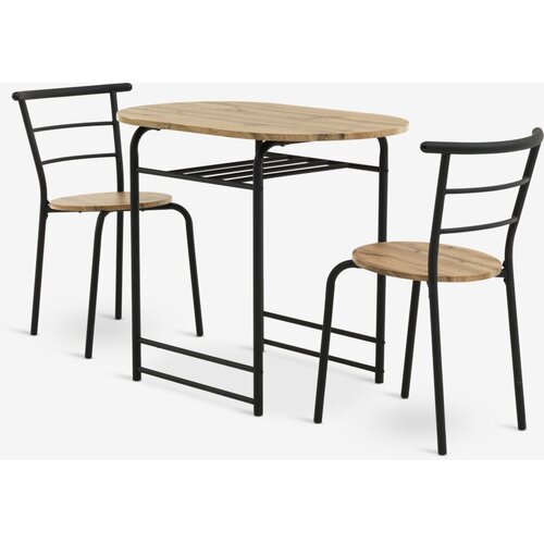 Siv Roar Trpezarijski sto i 2 stolice 59x75x92cm, Hrast Slike