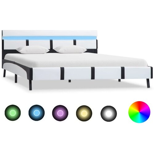  VOkvir za krevet od umjetne kože LED bijeli 120 x 200 cm Slike