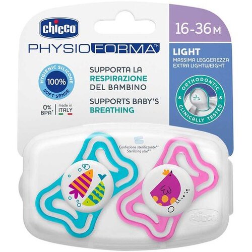 Chicco Varalica fizio light silikon 2/1 16-36m+ 0%bpa-roza, plava Cene
