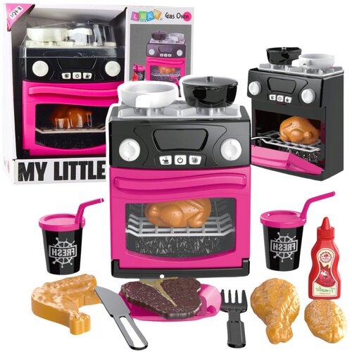  Spielk&uuml;che mit Backofen, Lebensmitteln, Lichtern, Ger&auml;uschen, Rosa Cene