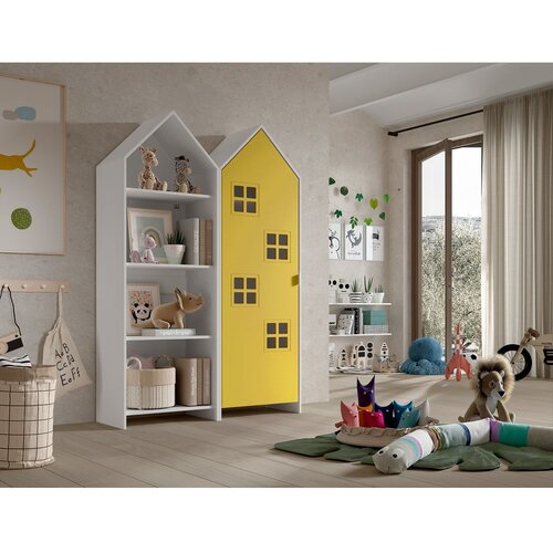 Vipack Rumena/bela odprta otro&amp;scaron;ka garderobna omara 115x171,5 cm CASAMI BRUGES &amp;ndash; Slike