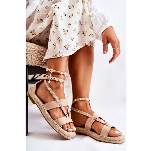 Kesi Suede Sandals With Studs Beige Marey Slike