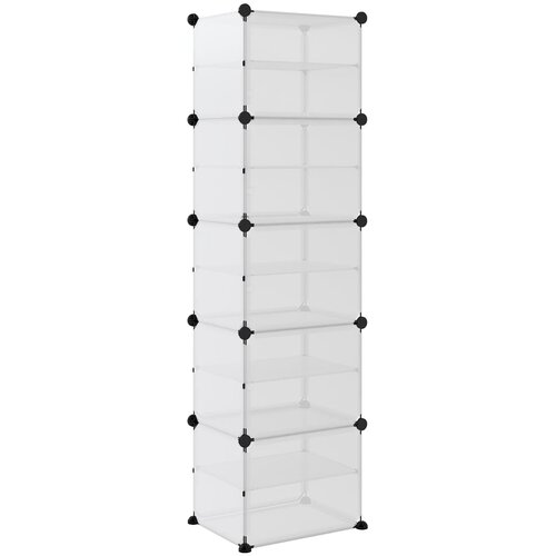  Stalak za cipele prozirni 44 x 31,5 x 153,5 cm od PP-a Slike