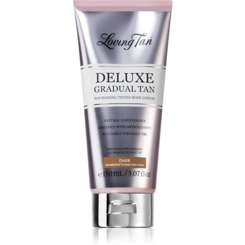 Loving Tan Deluxe Gradual Tan hranilni losjon za telo za povečanje porjavelosti odtenek Dark 150 ml Slike