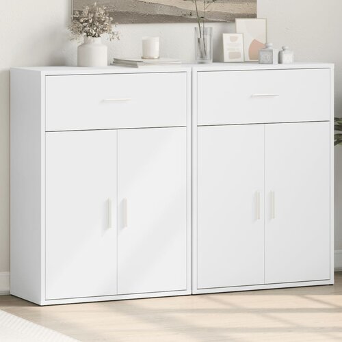 vidaXL Komoda 2 kosa bela 60x30x84 cm inženirski les Cene