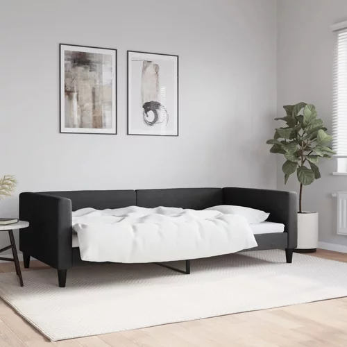 vidaXL Dnevni krevet crni 100 x 200 cm od tkanine