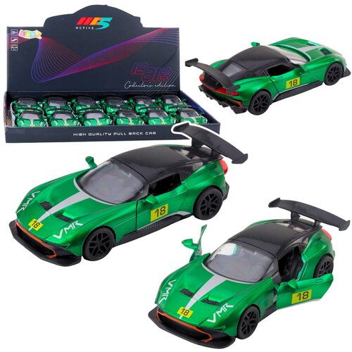 SPORTS Car Metal Race Drive Opening Doors Green 1:32 Cene