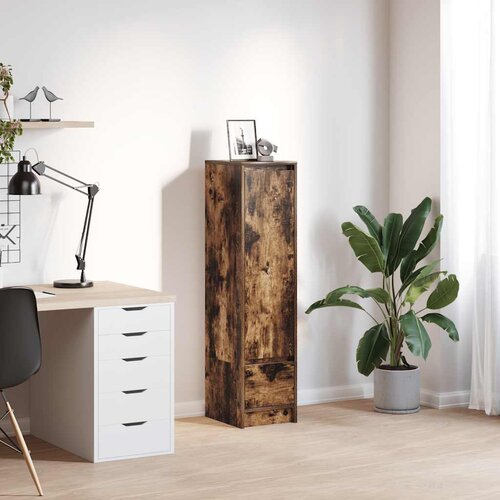 vidaXL Visoka omara dimljen hrast 29,5x34x119,5 cm inženirski les Cene