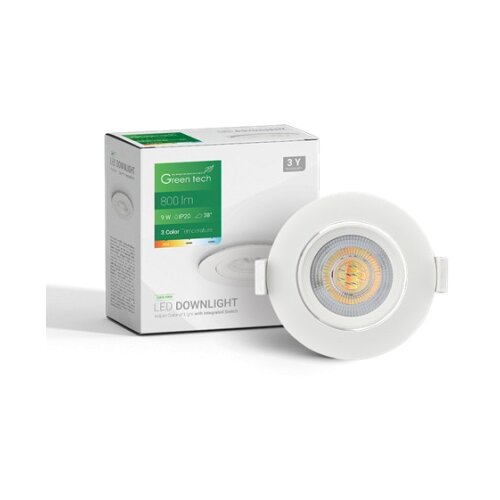 Greentech led spot 9w 3000k-4000-6500k 800lm 3cct bela ( DWX-9WH ) Cene