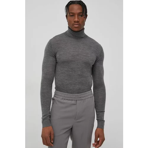 Bruuns Bazaar Volnen pulover moški, siva barva,