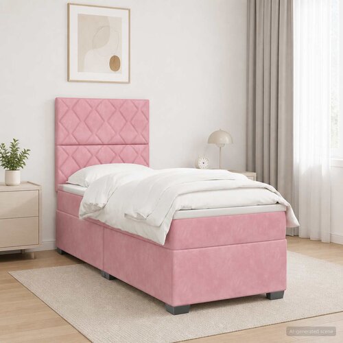  Boxspring krevet s madracem Ružičasta 90 x 200 cm Baršun Cene