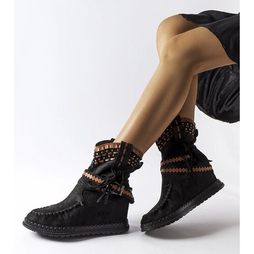 Gemre Black wedge ankle boots Beausoleil Cene