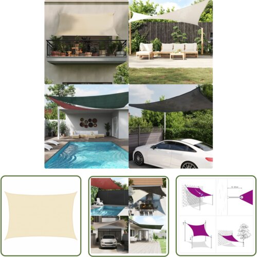  The Living Store Senčno jadro 160 g/m&amp;sup2; krem 5x6 m HDPE - Senčno Jadro, (21742871) Slike