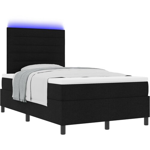 vidaXL Krevet s oprugama s madracem i LED crni 120x190 cm tkanina Cene